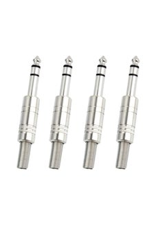 H-its Kabel Hits Kabel 4 Pieces 14 Audio Plugs 635 mm Plug TRS Male 14 inch Solder Type Stereo Plug Straight Design Connector with Spring for DJ Mixer Speaker Cable Guitar Cable Microphone Cable  - Image 1