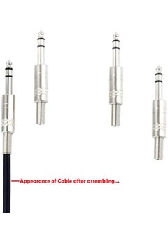H-its Kabel Hits Kabel 4 Pieces 14 Audio Plugs 635 mm Plug TRS Male 14 inch Solder Type Stereo Plug Straight Design Connector with Spring for DJ Mixer Speaker Cable Guitar Cable Microphone Cable  - Image 2