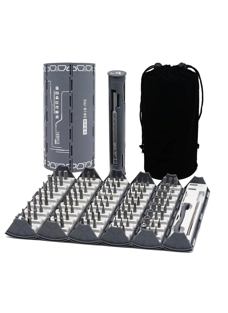GR Deals - GR Deals 128 in 1 Precision Screwdriver Set Micro Screw driver Set Computer Tool Kit Electronics Tool Kit for Phone Computer PC gaming consoles Repair Screwdriver Set Grey - Image 1