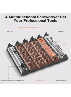 GR Deals GR Deals 128 in 1 Precision Screwdriver Set Micro Screw driver Set Computer Tool Kit Electronics Tool Kit for Phone Computer PC gaming consoles Repair Screwdriver Set Grey  - Image 2
