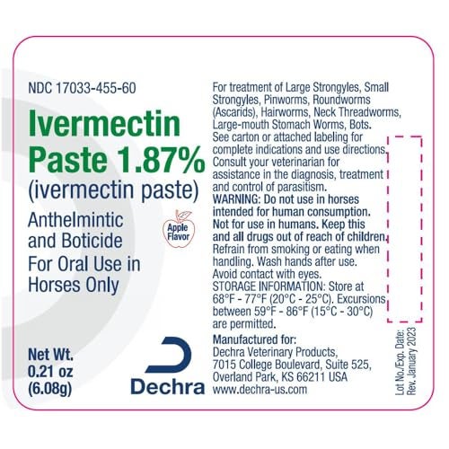 Dechra Ivermectin Paste 1.87% | Horse Dewormer Paste - Image 3