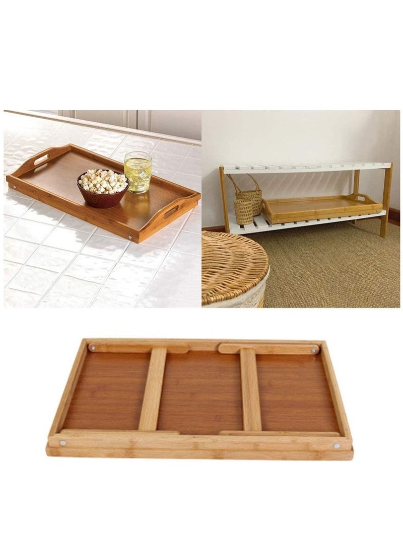 Rectangular Handle Folding Legs Bed Folding Lazy Computer Table 50x30Cm - Image 4