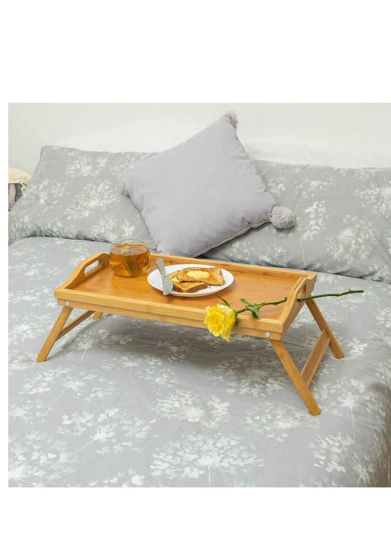 Rectangular Handle Folding Legs Bed Folding Lazy Computer Table 50x30Cm - Image 1
