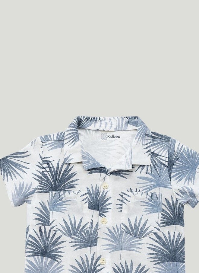 Kidbea طقم قميص وشورتات مطبوعة استوائية للأولاد من كيدبيا - Image 5