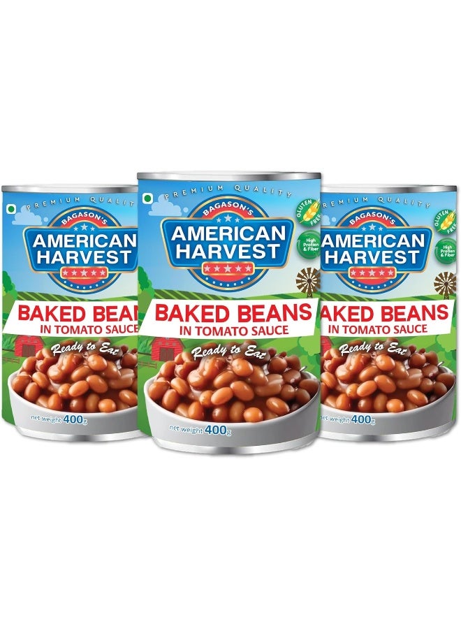 American Harvest American Harvest Baked Beans in Tomato Sauce EO 400g Pack of 3 - Image 1