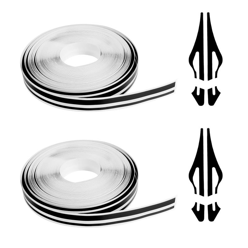 ongfuwu 2 Rolls32Ft Car Pinstriping Tape Vinyl Automotive Pinstriping Tape Stripe Decal DIY Car Body Side Stripes Trim Sticker Universal for Motorcycle Door Home Musical InstrumentBlack - Image 3