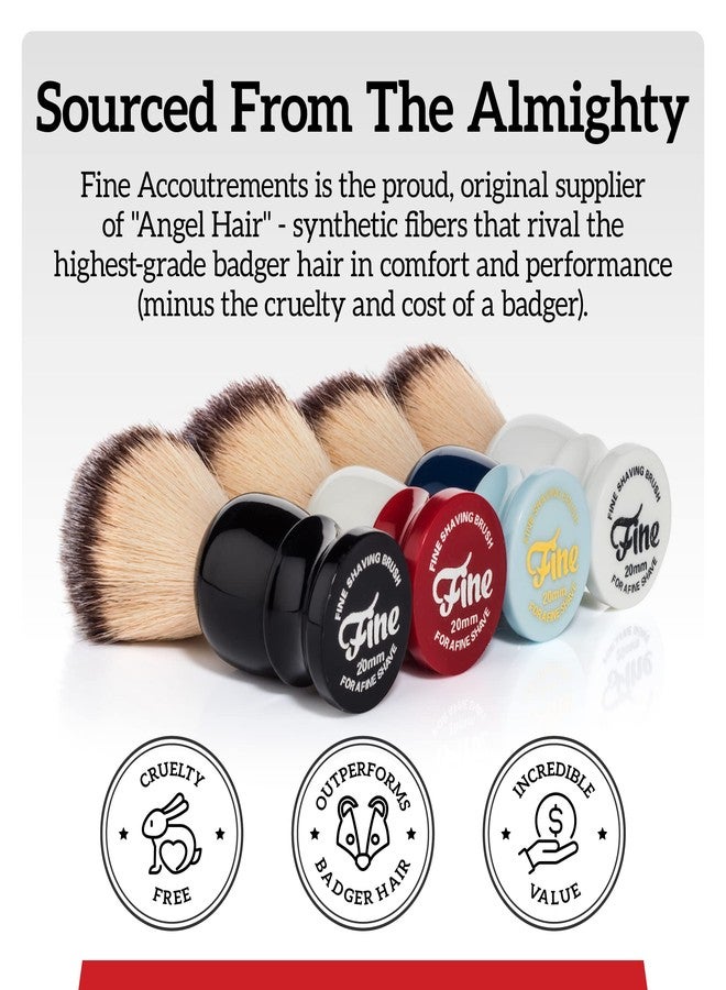 Fine Mr. Fine Better Than Badger Shaving Brush, Ultra-Soft Synthetic Angel Hair Bristles for Men’s Wet Shaving, Easy Lather & Smooth Glide, Ergonomic Handle, White - Image 5