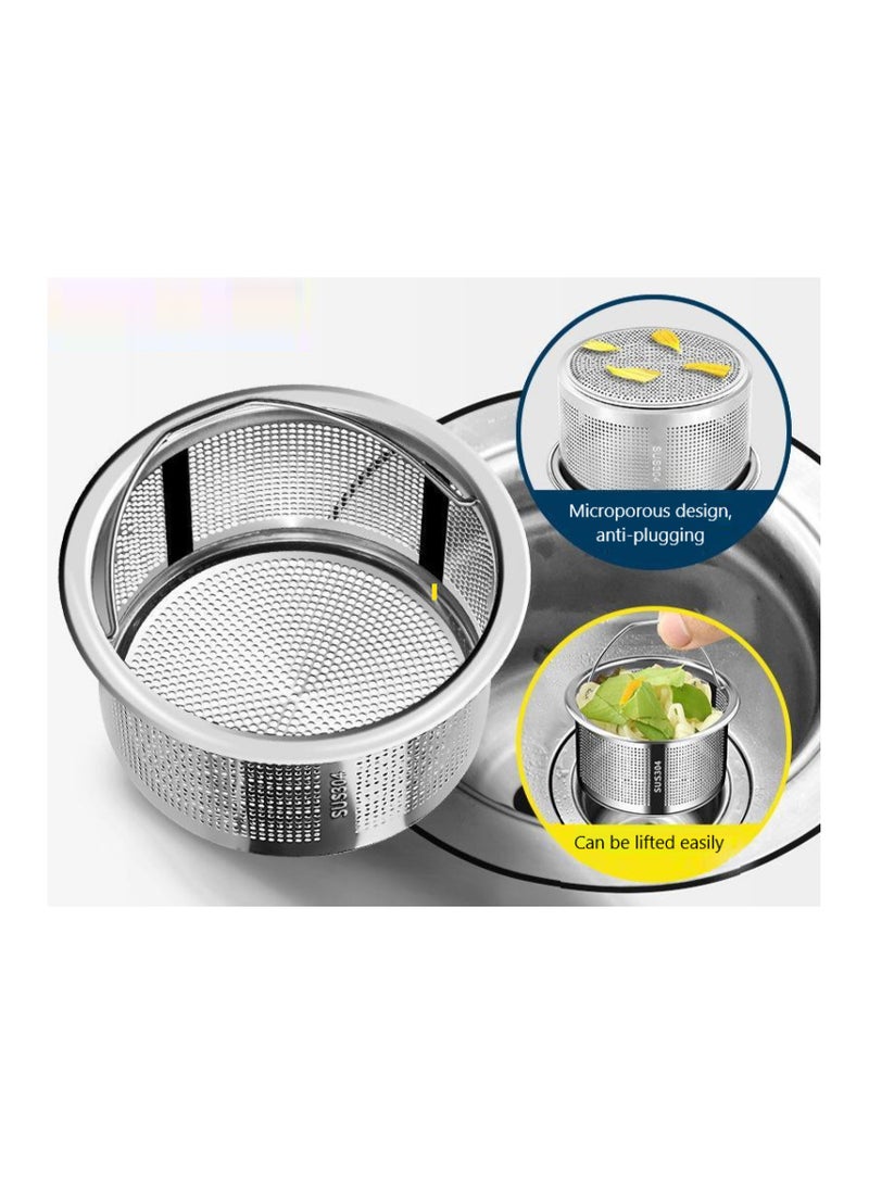 Captaintech 2 Pack Sink Strainer 304 Stainless Steel Kitchen Sink Strainer Anti-Clogging Drain Filter Strainer Kitchen Sink Drain Strainer and 1.6 Inch Deep Kitchen Sink Strainer - Image 4