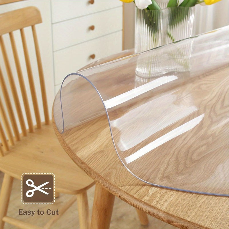 Odorless 2mm Transparent PVC Tablecloth Heat Resistant Scratch Proof Protector 30 Inch Round - Image 5