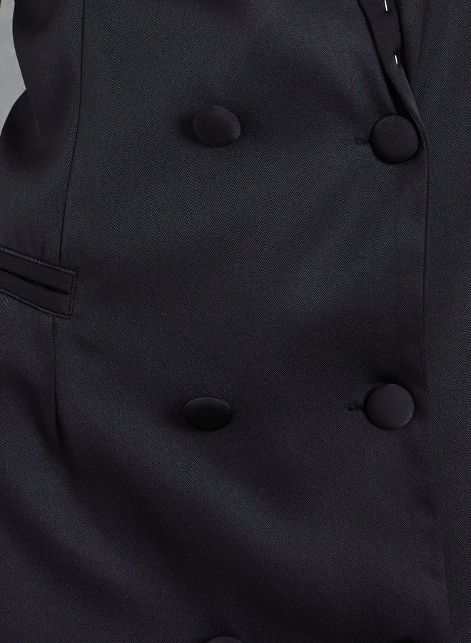 Styli Black Double Breasted Blazer Maxi Dress - Image 4