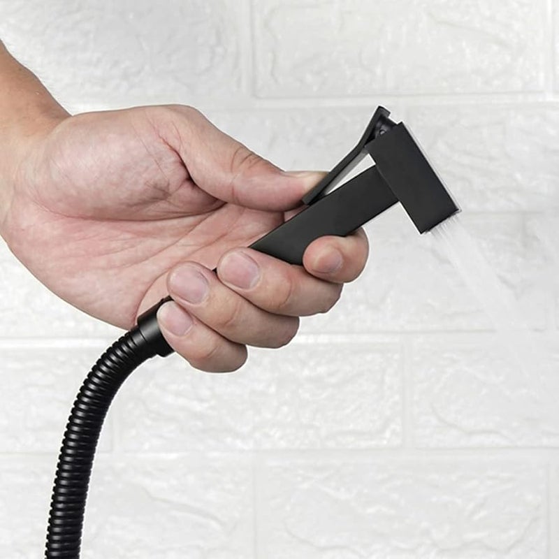 Handheld Sprayer Set Portable Brass Spray Attachment For Toilet Baby Diaper Feminine Wash Easy Install Matte Black - Image 4