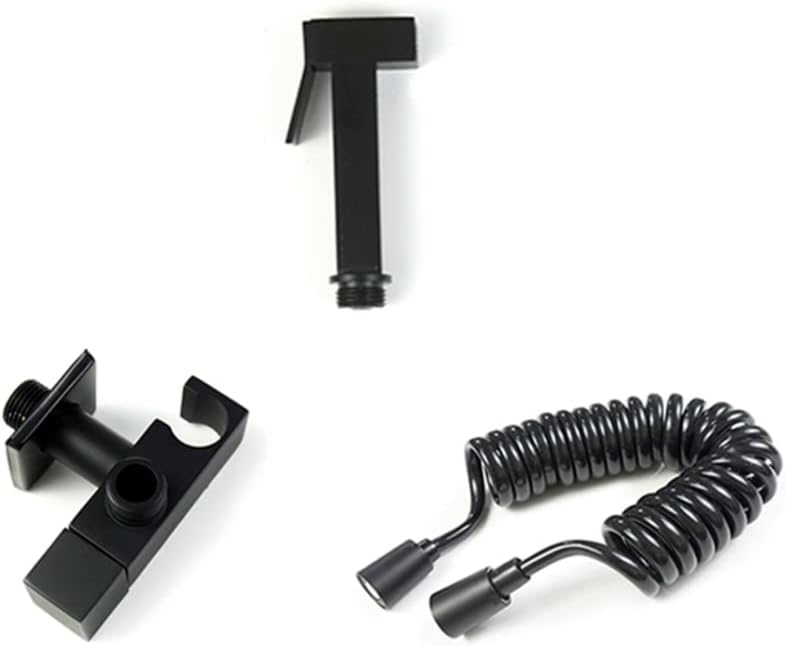 Handheld Sprayer Set Portable Brass Spray Attachment For Toilet Baby Diaper Feminine Wash Easy Install Matte Black - Image 1