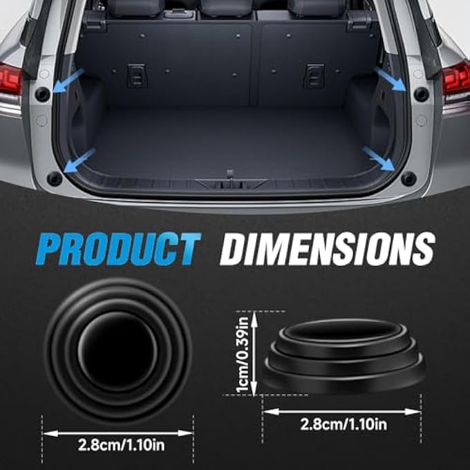 Lonimia Car Door Shock Absorbers Pack Of 30 AntiCollision Edge Guard Bumper Stickers Silicone Bumper Cushion Guards Pads Door Shock Damping Spacers Reduces Noise Suitable For Most Cars Black  White - Image 3