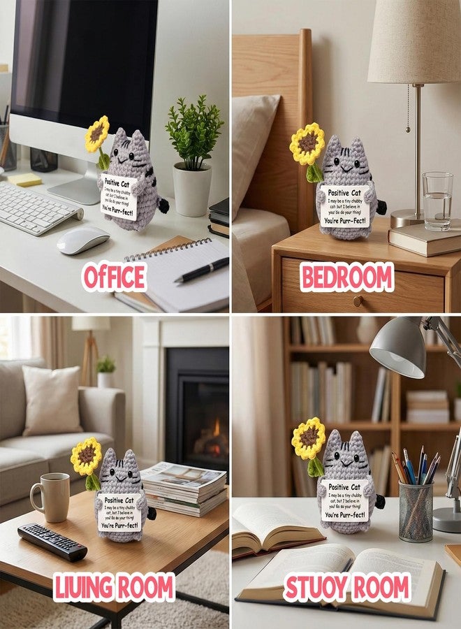 CZFSWT Emotional Support Cat, Crochet Cat, Positive Cats Suitable for Desk Decor, Travel Companion and Gift for Cats Lovers - Image 5