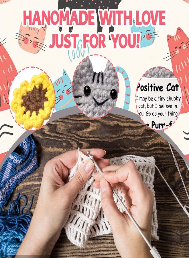CZFSWT Emotional Support Cat, Crochet Cat, Positive Cats Suitable for Desk Decor, Travel Companion and Gift for Cats Lovers - Image 3