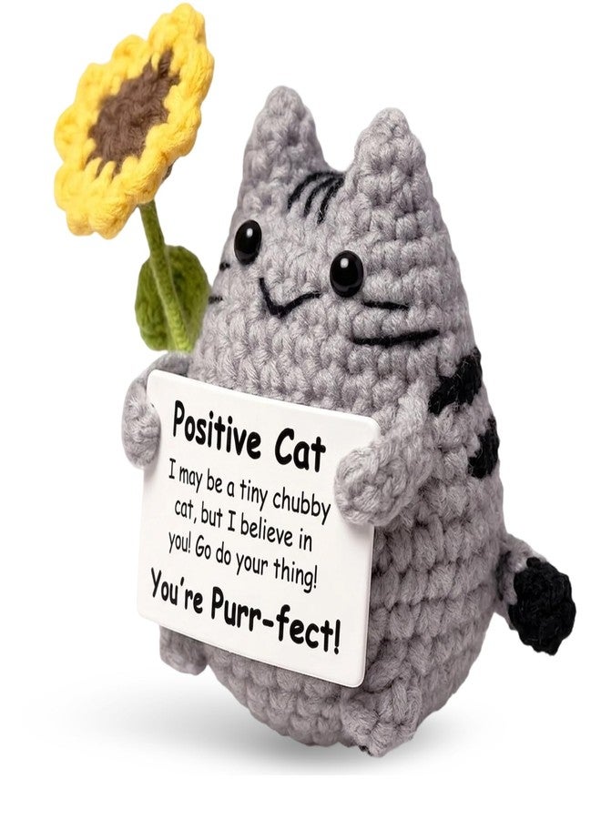 CZFSWT Emotional Support Cat, Crochet Cat, Positive Cats Suitable for Desk Decor, Travel Companion and Gift for Cats Lovers - Image 1