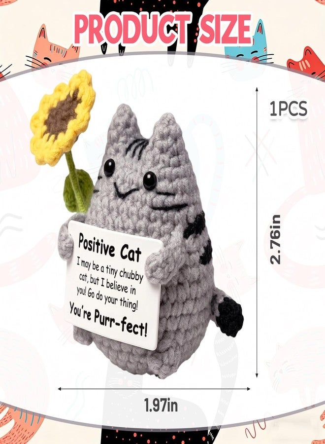 CZFSWT Emotional Support Cat, Crochet Cat, Positive Cats Suitable for Desk Decor, Travel Companion and Gift for Cats Lovers - Image 2