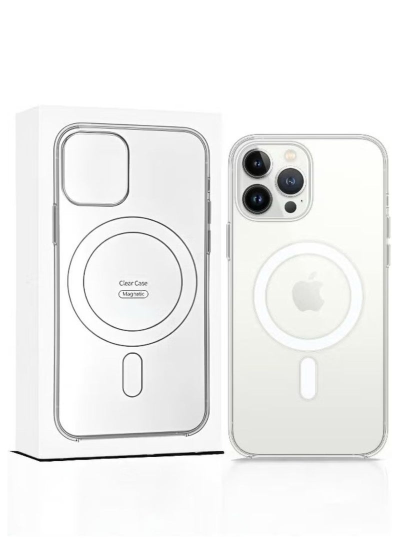 ماجنيتك - جراب مغناطيسي لموبايل (آيفون 13 برو ماكس) متوافق مع ماج سيف MagSafe، غطاء جوال شفاف رفيع ومضاد للصدمات, مصنوع من مادة البولي يوريثين حراري - Image 1
