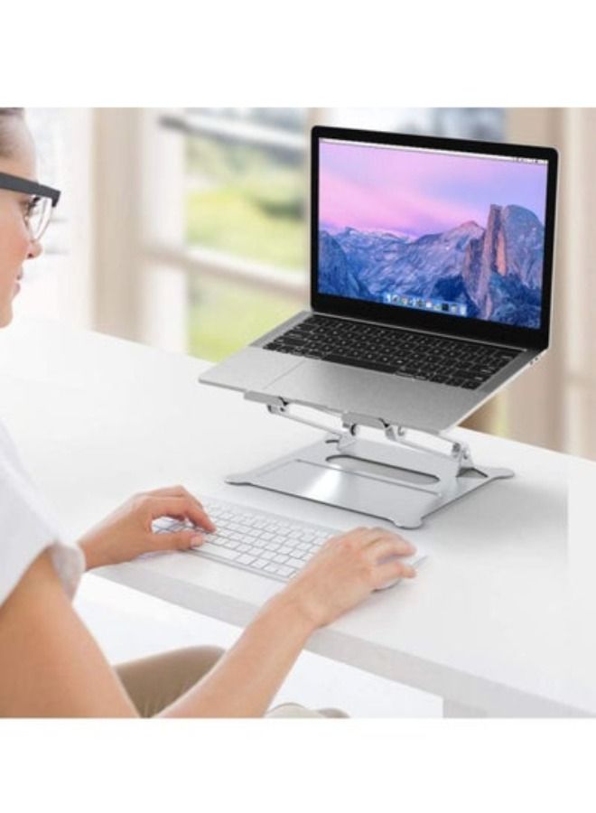Laptop Stand Foldable Laptop Holder with Heat Vent Ergonomic Portable Aluminum Computer Stand for Desk Adjustable Laptop Riser for MacBook Pro/Air Dell HP Lenovo - Image 2