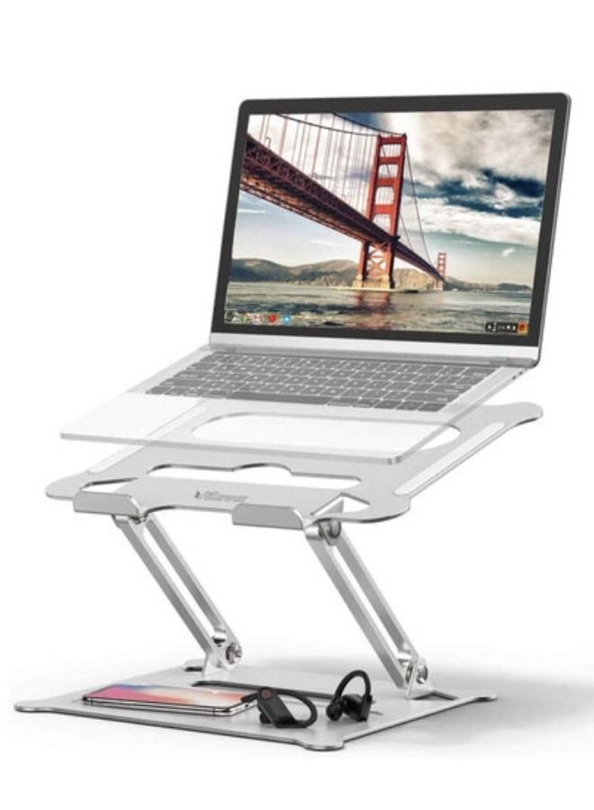 Laptop Stand Foldable Laptop Holder with Heat Vent Ergonomic Portable Aluminum Computer Stand for Desk Adjustable Laptop Riser for MacBook Pro/Air Dell HP Lenovo - Image 1