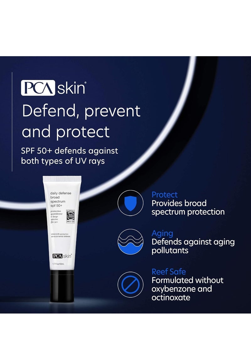 PCA SKIN PCA SKIN Daily Defense Broad Spectrum SPF 50+ - Anti Aging Zinc Oxide Face Sunscreen Lotion for UVA/UVB Protection, Reef-Friendly, Oxybenzone & Oil-Free Formula (1.7 fl oz)  - Image 2