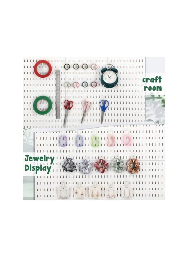 promass 15 Pcs Pegboard Hook Compatible with IKEA Skadis Organizer Accessories, Hook Accessories Compatible with IKEA, Pegboard Hooks for Garage Home Office Indoor Supply(White) - Image 5