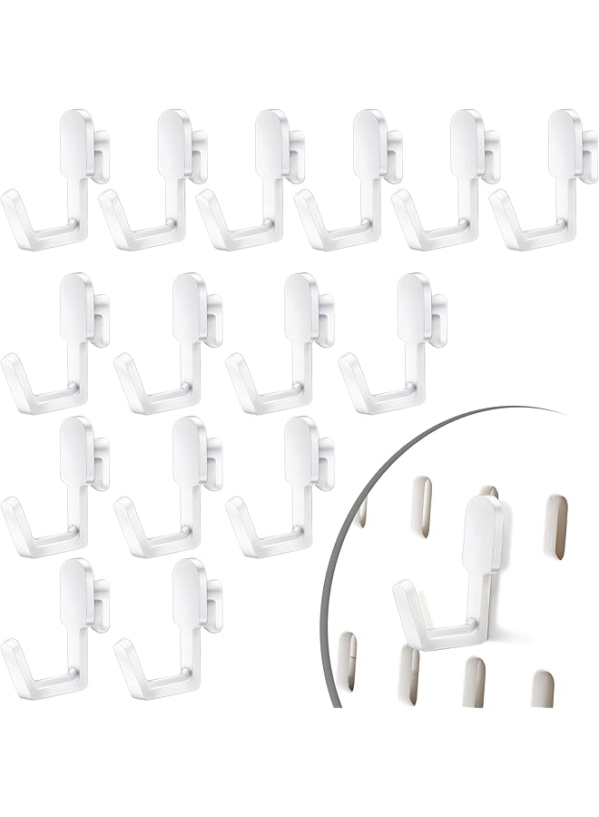 promass 15 Pcs Pegboard Hook Compatible with IKEA Skadis Organizer Accessories, Hook Accessories Compatible with IKEA, Pegboard Hooks for Garage Home Office Indoor Supply(White) - Image 1