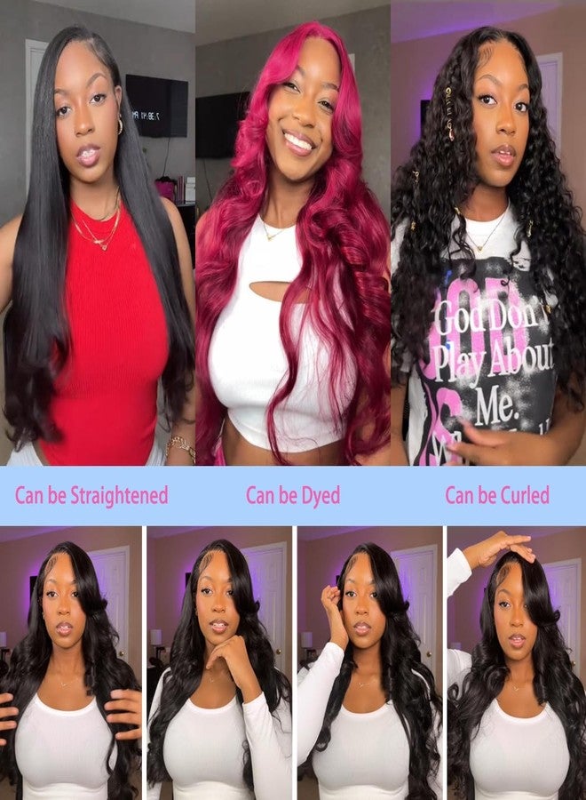 SHOWJARLLY 22 Inch Wear and Go Glueless Wigs Human Hair Pre Cut 9x6 HD Lace Closure Wigs Human Hair 200% Density Glueless Body Wave Lace Front Wigs Human Hair Natural Black (Small Cap Wig 21.5"-22.5") - Image 5