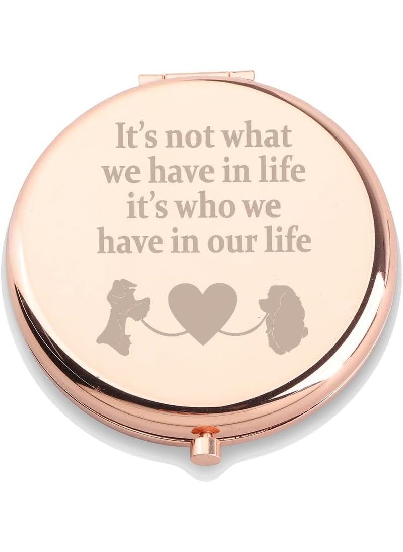 WUSUANED - WUSUANED Cartoon Lady Dog Makeup Mirror - It's Not What We Have in Life It's Who We Have in Our Life Jewelry Tramp Gift Fans - Image 1