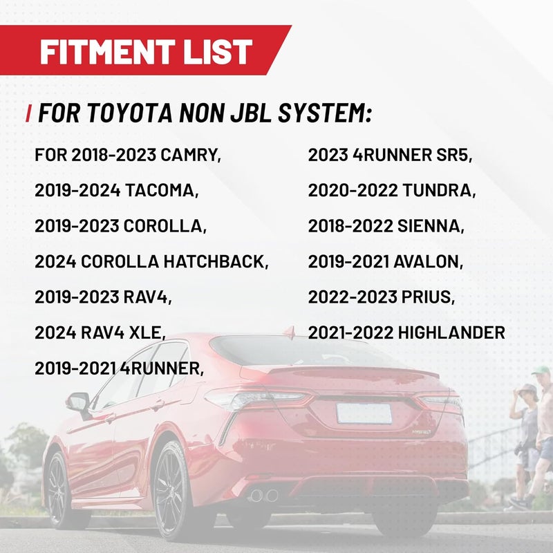 RED WOLF Add AMP Amplifier Subwoofer Speaker Wiring T-Harness Connector for Toyota 2018-2022 Models - Image 2