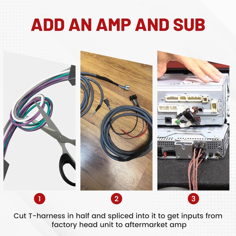 RED WOLF Add AMP Amplifier Subwoofer Speaker Wiring T-Harness Connector for Toyota 2018-2022 Models - Image 4