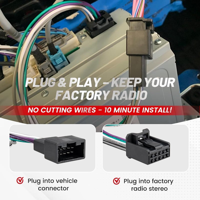 RED WOLF Add AMP Amplifier Subwoofer Speaker Wiring T-Harness Connector for Toyota 2018-2022 Models - Image 3