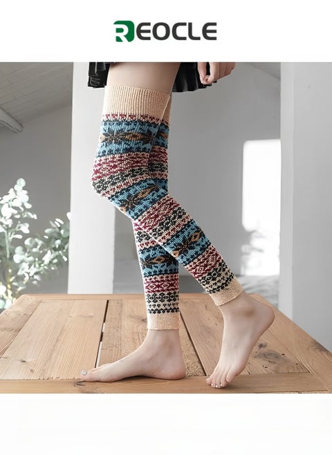 Women's Leg Warmers Thick Warm Wool Stockings Leg Warmers Chunky Knit Leg Warmers Stockings Legging Stocking Warm Socks
