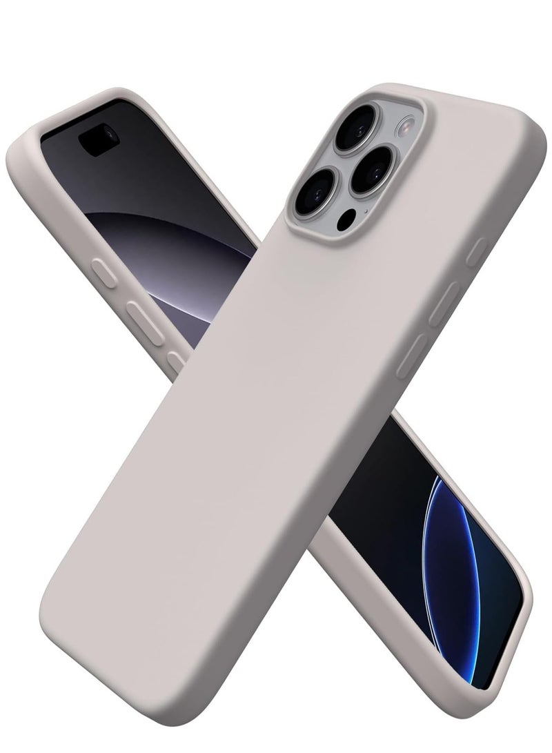 ELTRAZONE Soft Liquid Silicone Gel Case for iPhone 16 Pro Max - Full Body Shockproof Protection with Matte Finish & Soft Microfiber Lining (Grey) - Image 1