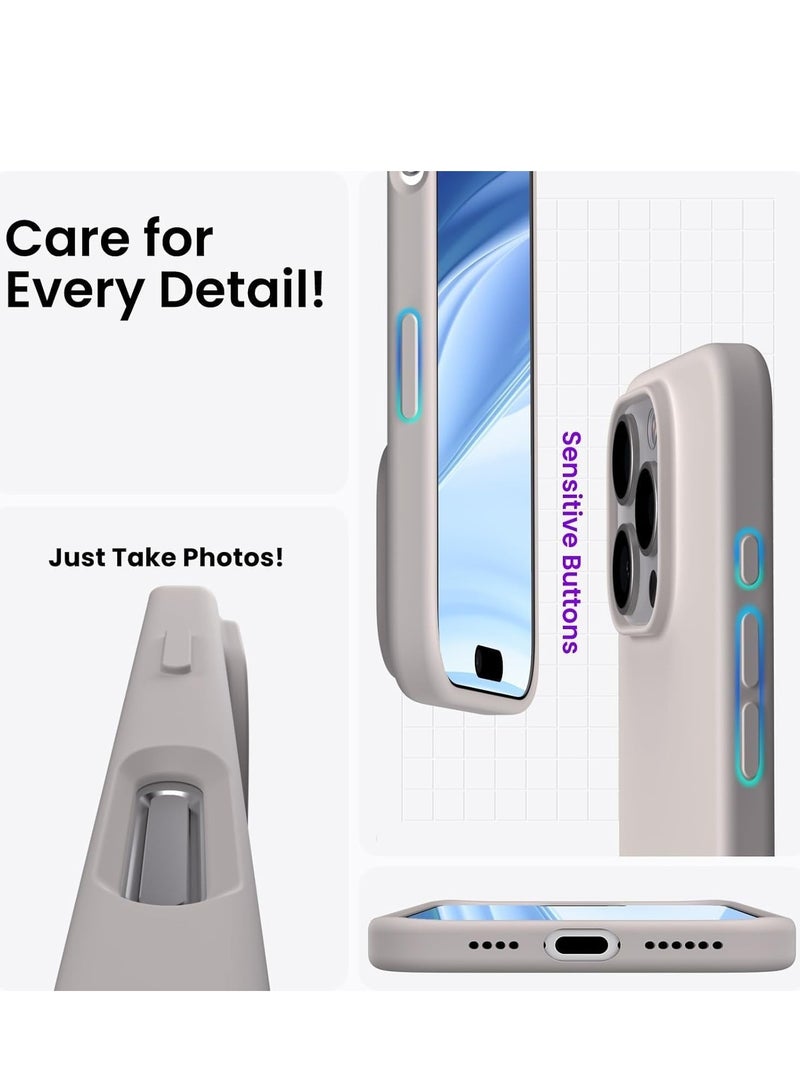 ELTRAZONE Soft Liquid Silicone Gel Case for iPhone 16 Pro Max - Full Body Shockproof Protection with Matte Finish & Soft Microfiber Lining (Grey) - Image 4