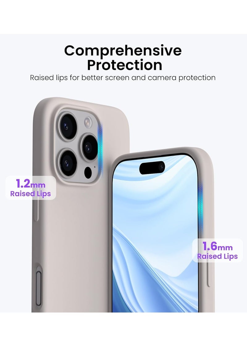 ELTRAZONE Soft Liquid Silicone Gel Case for iPhone 16 Pro Max - Full Body Shockproof Protection with Matte Finish & Soft Microfiber Lining (Grey) - Image 5