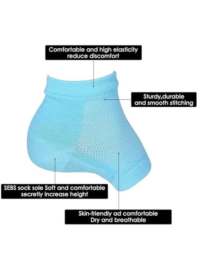 Heightening Wedge Insole Socks Invisible Silicone Height Increase Socks Heel Pad Insert for Plantar Fasciitis Pain Relive and Gait Correction Grey 3.5 CM/1.4 Inch Up - Image 2