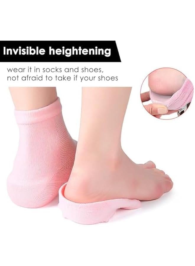 Heightening Wedge Insole Socks Invisible Silicone Height Increase Socks Heel Pad Insert for Plantar Fasciitis Pain Relive and Gait Correction Grey 3.5 CM/1.4 Inch Up - Image 3