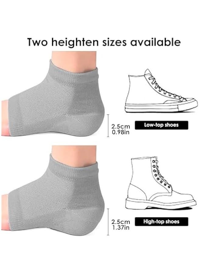 Heightening Wedge Insole Socks Invisible Silicone Height Increase Socks Heel Pad Insert for Plantar Fasciitis Pain Relive and Gait Correction Grey 3.5 CM/1.4 Inch Up - Image 5