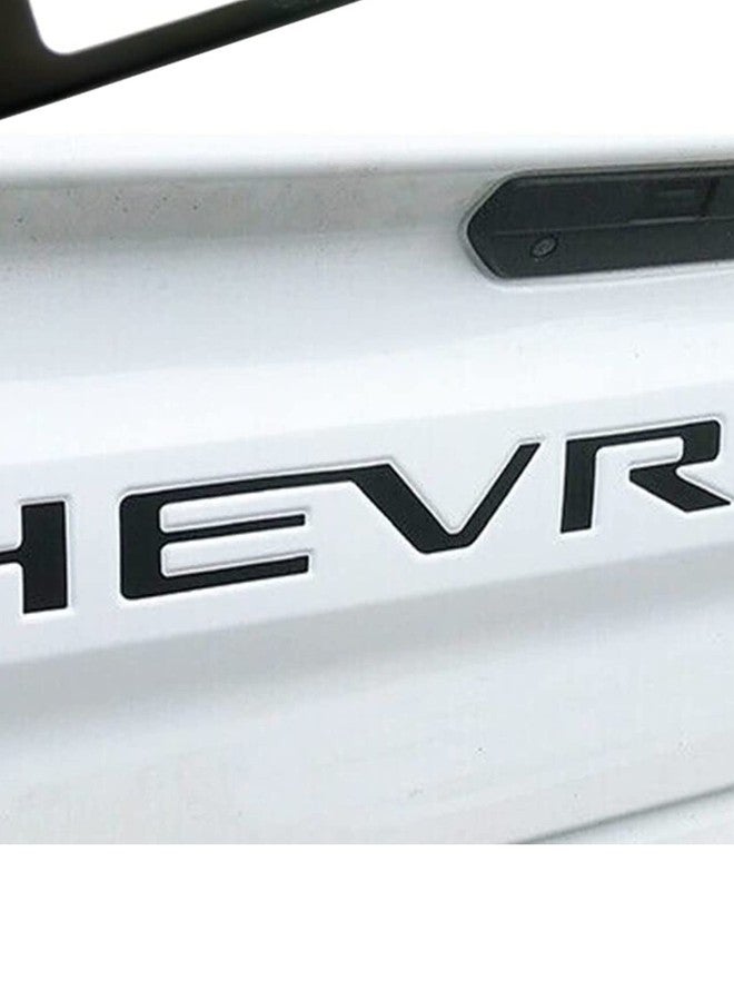 APSG Tailgate Insert Letters Compatible with 2019 2020 2021 2022 2023 2024 Silverado, 3D Raised Adhesive Decals Letter Emblem - Matte Black - Image 1