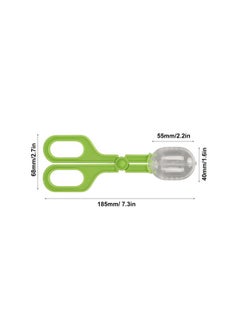 Zerodis Reptile Feeding Clamp Poop Tongs Reptile Feeding Tool Reptile Poop Scoop with Vents for Tortoise Lizard Spider (Green) hamster poop scoop  - Image 3