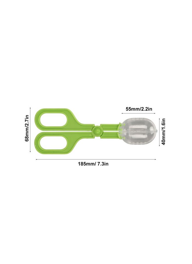 Zerodis Reptile Feeding Clamp Poop Tongs Reptile Feeding Tool Reptile Poop Scoop with Vents for Tortoise Lizard Spider (Green) hamster poop scoop  - Image 3