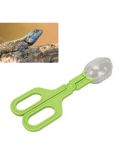 Zerodis Reptile Feeding Clamp Poop Tongs Reptile Feeding Tool Reptile Poop Scoop with Vents for Tortoise Lizard Spider (Green) hamster poop scoop  - Image 4