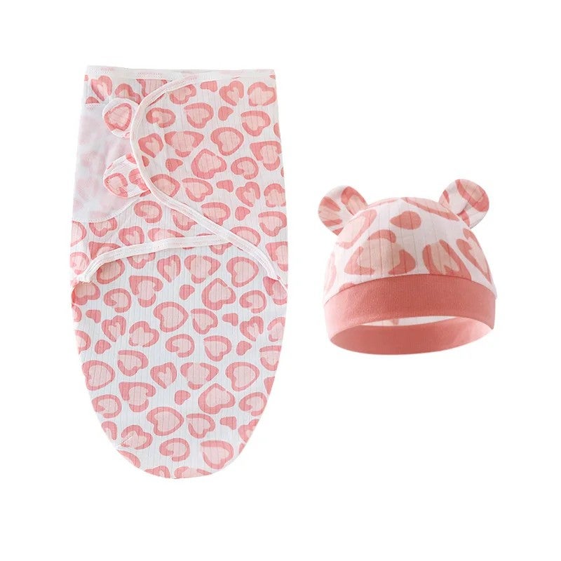 Y&D Baby Swaddling Cloth+Hat Set - Summer Lightweight Pure Cotton Easy Swaddle Wrap Adjustable for Newborns 0-3 Months - Infant Sleeping Bag for Swaddlers - Image 1