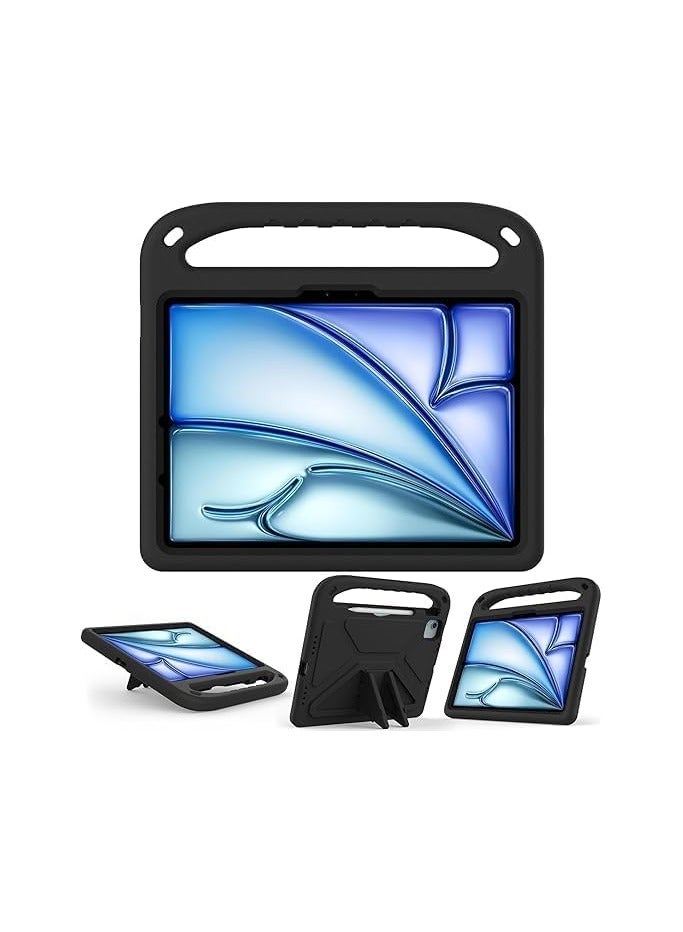 VKL Shocked Case Compatible with IPad Air 13 Inch (M3) 2025, Lightweight EVA Kids Friendly Shockproof Protective Case Cover with Handle and Invisible Bracket (Black) - Image 3