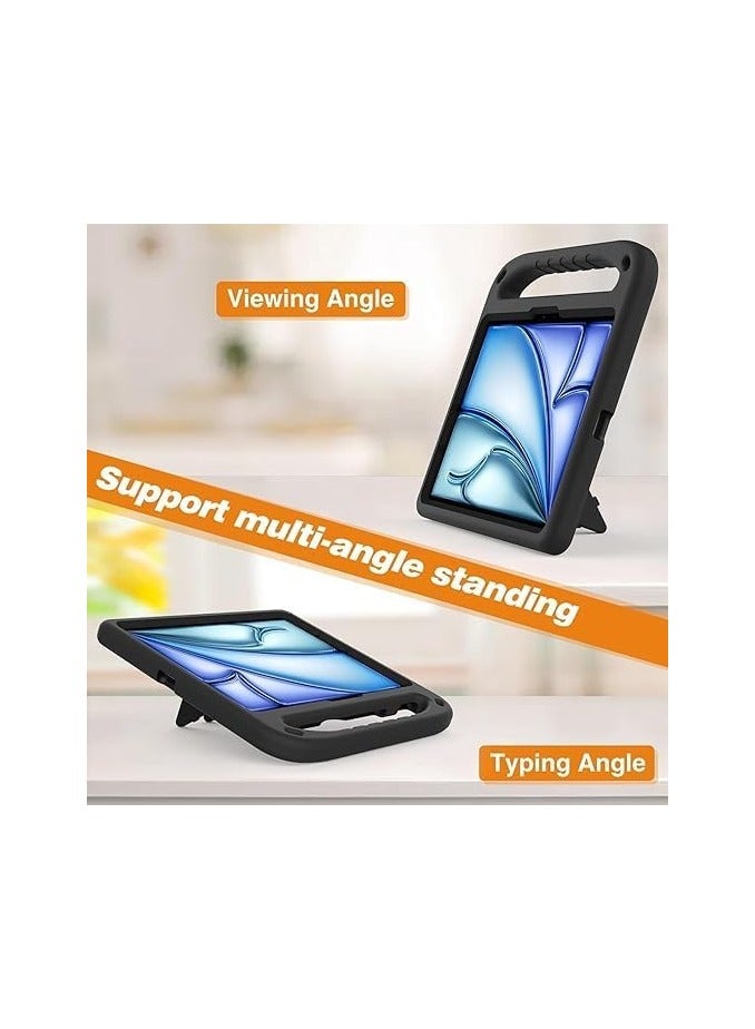 VKL Shocked Case Compatible with IPad Air 13 Inch (M3) 2025, Lightweight EVA Kids Friendly Shockproof Protective Case Cover with Handle and Invisible Bracket (Black) - Image 5
