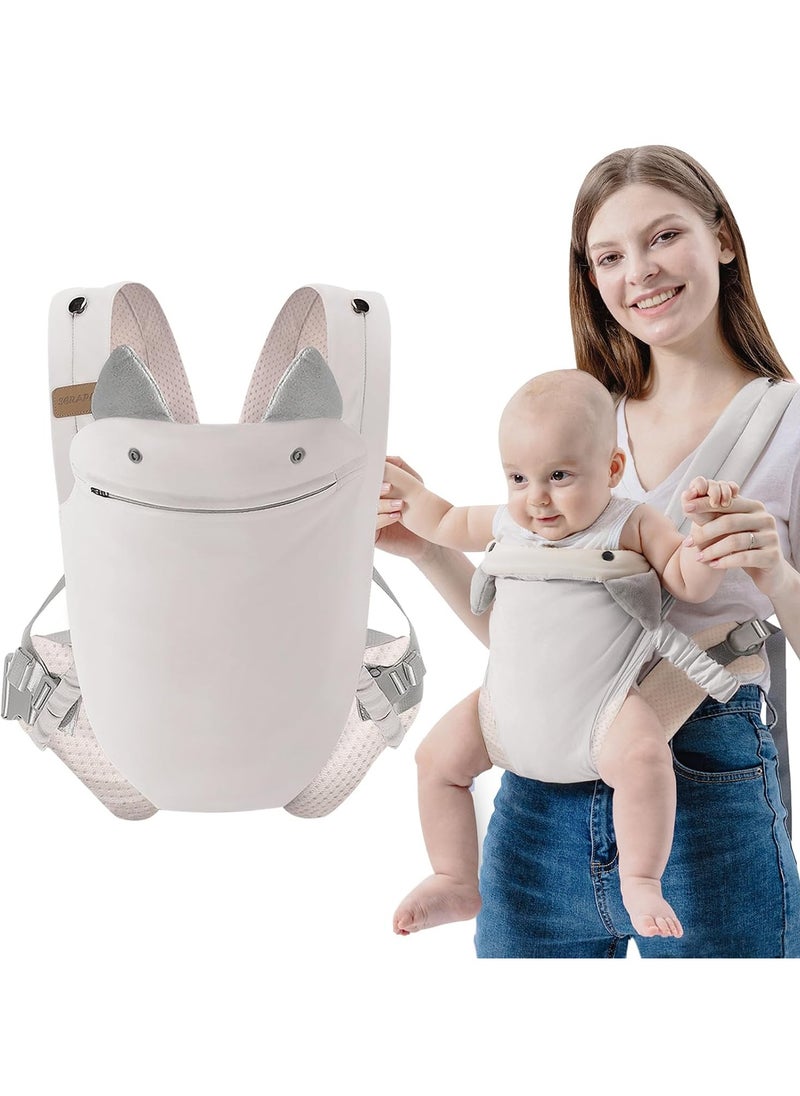 Generic Baby Carrier Newborn to Toddler with Pocket, 4-in-1 Easy to Wear Ergonomic Adjustable Breathable Carrier Slings, Perfect for Baby Infants up to 15kg Toddlers, Grey  - Image 1
