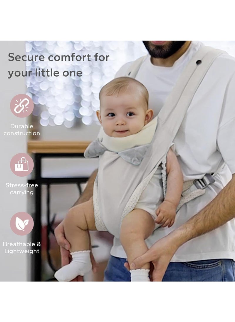 Generic Baby Carrier Newborn to Toddler with Pocket, 4-in-1 Easy to Wear Ergonomic Adjustable Breathable Carrier Slings, Perfect for Baby Infants up to 15kg Toddlers, Grey  - Image 2
