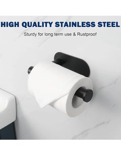 Bukela Toilet Paper Holder Self Adhesive, Premium Thicken Stainless Steel Rustproof Adhesive Toilet Roll Holder no Drilling for Bathroom, Kitchen, Washroom (1 Pack, Matte Black)  - Image 2
