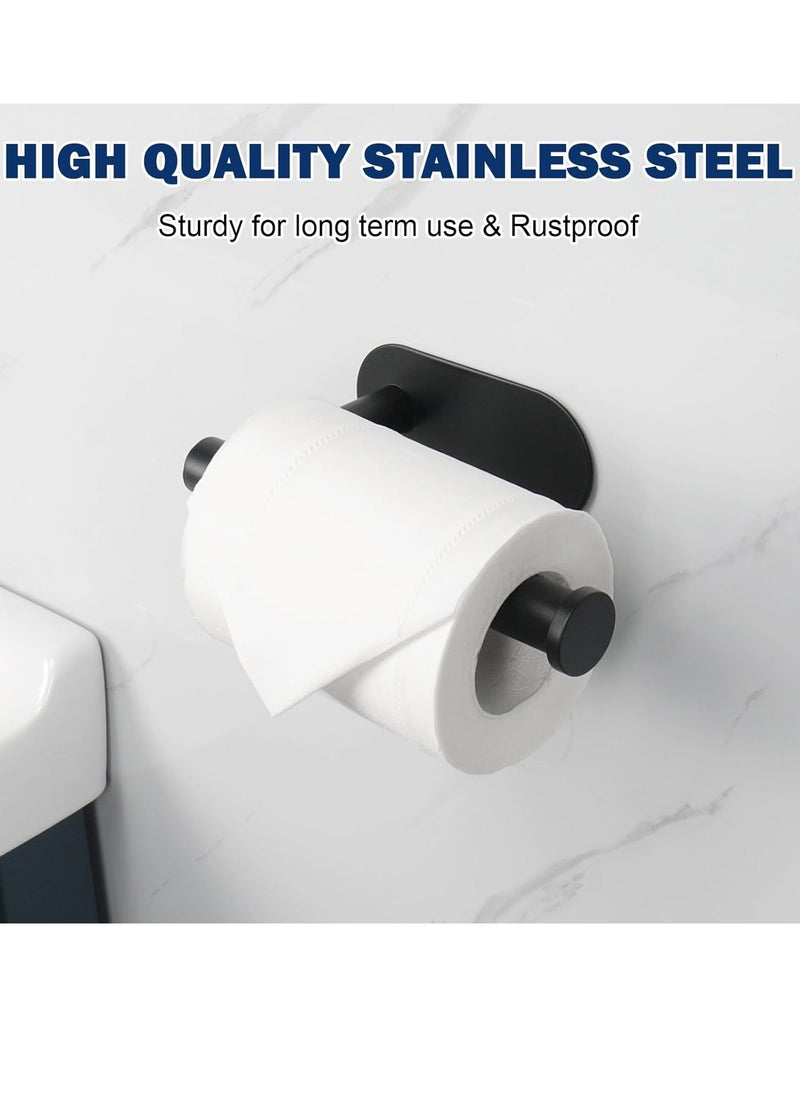 Bukela - Toilet Paper Holder Self Adhesive, Premium Thicken Stainless Steel Rustproof Adhesive Toilet Roll Holder no Drilling for Bathroom, Kitchen, Washroom (1 Pack, Matte Black) - Image 1